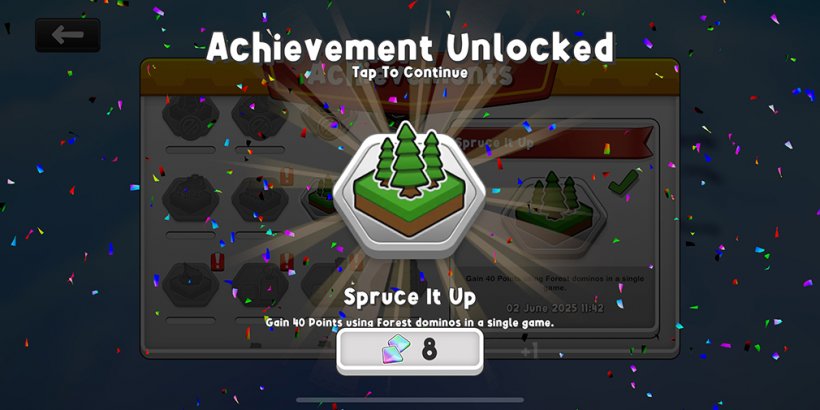 Achievement screen in Kingdomino