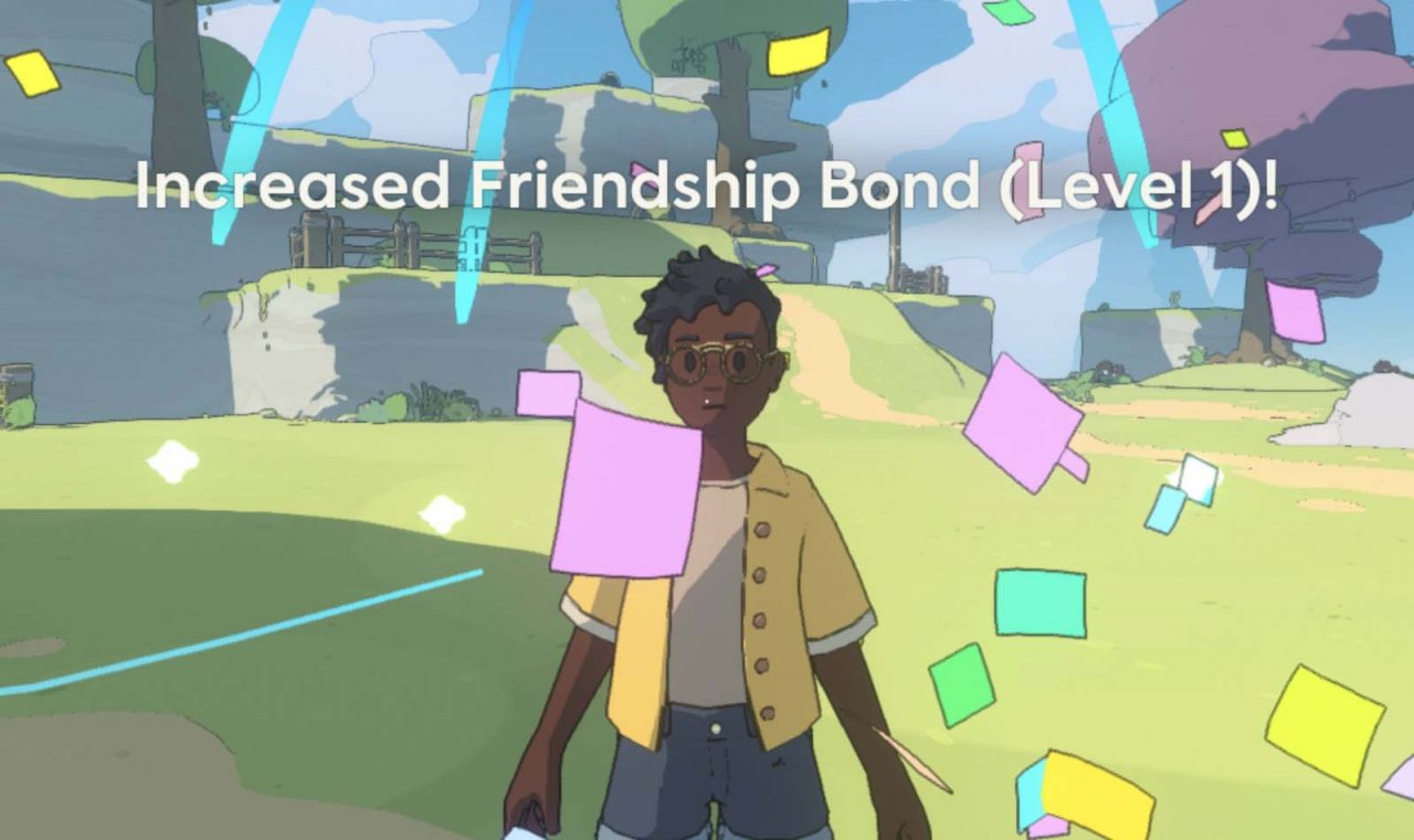 main character on screen with increased friendship bond level