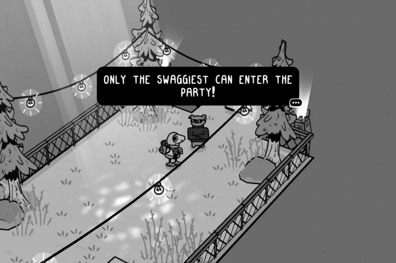 a dog with sunglasses blocking your path