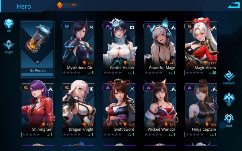 gallery of heroes in angel legion