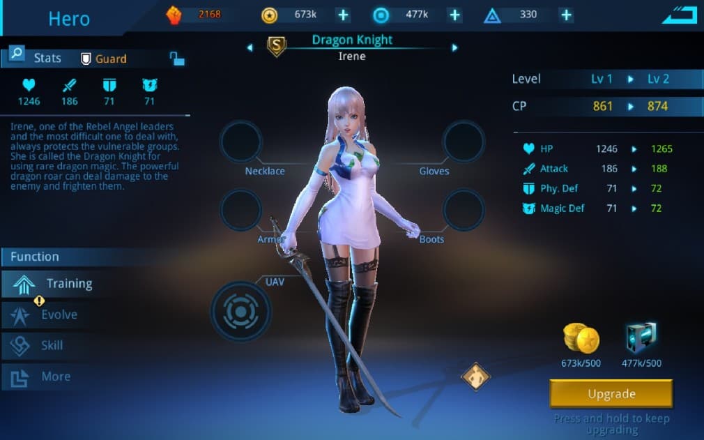 dragon knight irene with a dress