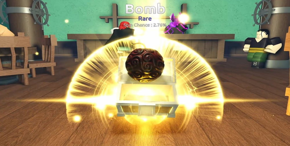 Opening a chest containing Bomb