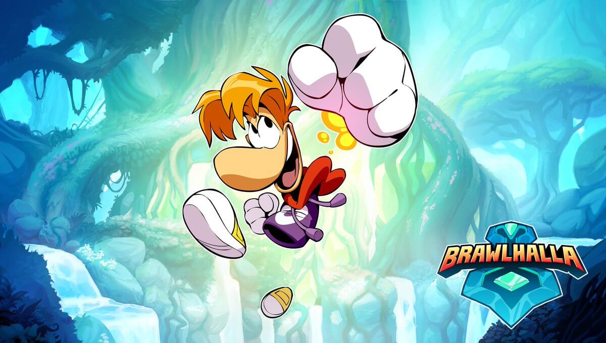 Rayman character fist-pumping