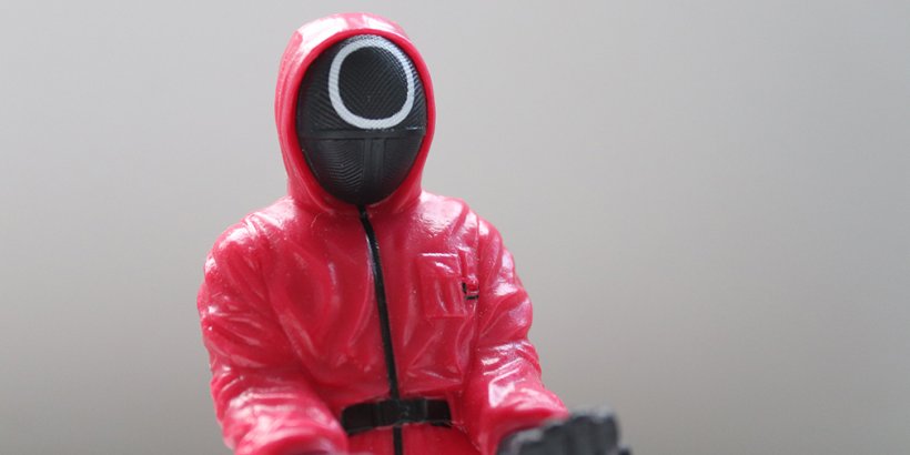 Close up of the Gable Guy's Mini Masked Worker