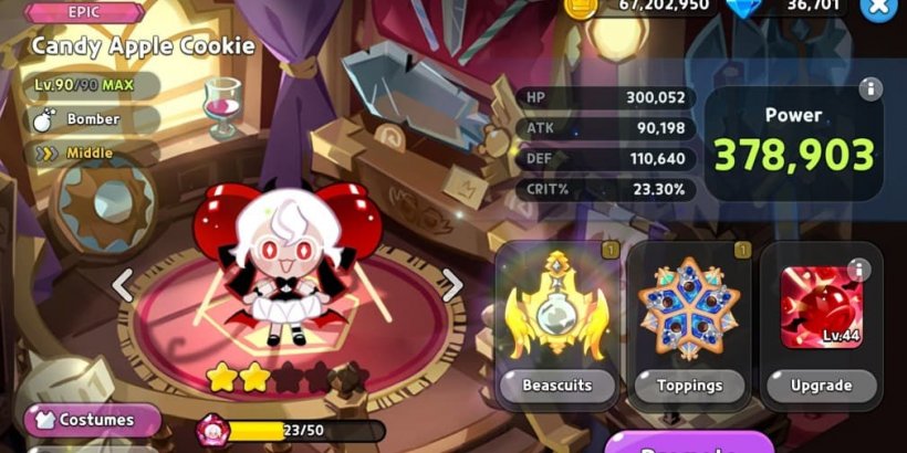 Cookie Run Kingdom: Candy Apple Cookie Toppings and Beascuits guide