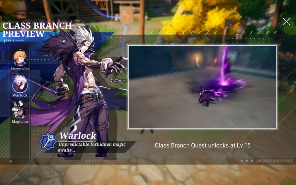 warlock class selection in crystal of atlan