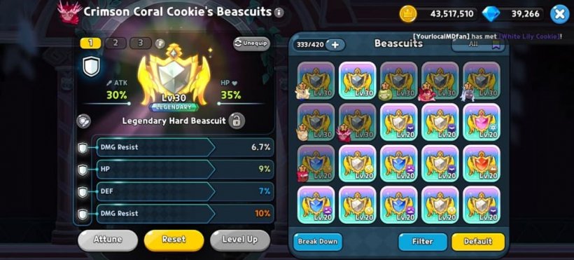 crimson coral cookie beascuit stats