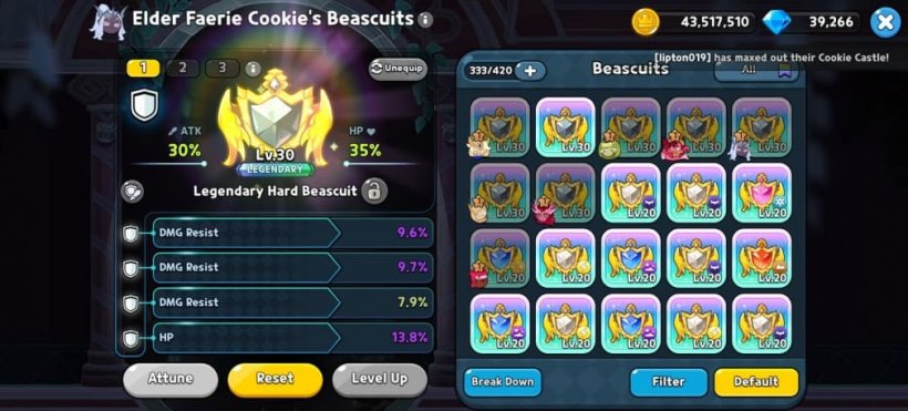 best triple damage resist beascuit for elder faerie cookie in cookie run kingdom