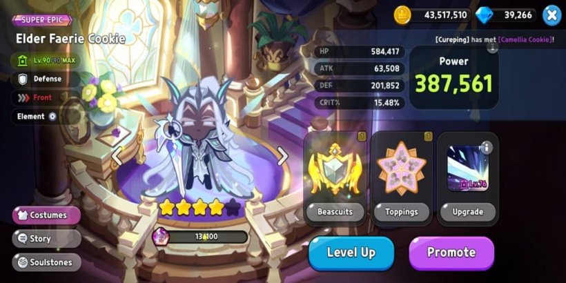 Cookie Run Kingdom: Elder Faerie Cookie Toppings and Beascuits guide