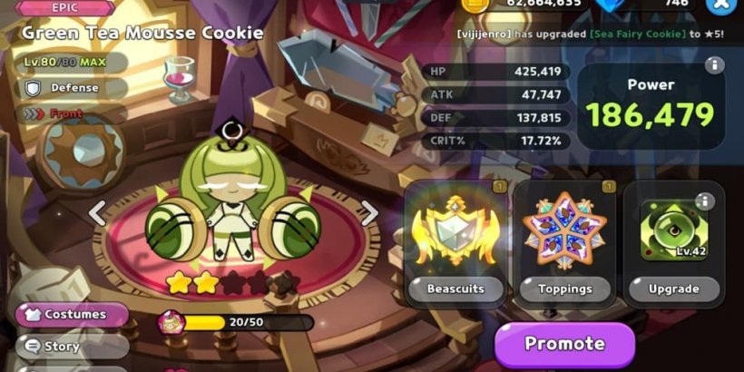 Cookie Run Kingdom: Green Tea Mousse Cookie Toppings and Beascuits guide