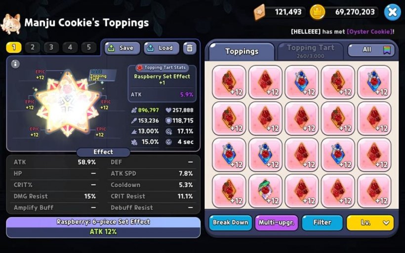 best attack toppings for manju cookie