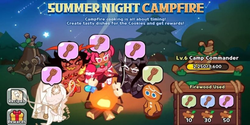 summer night campfire event in cookie run kingdom