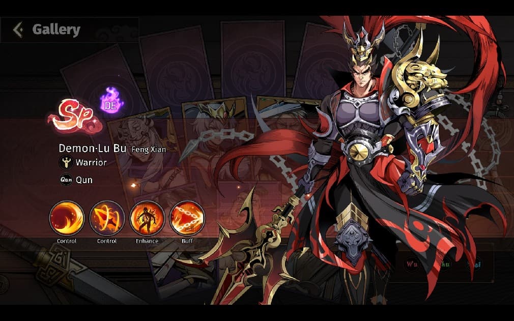 demon lu bu portrait and skills