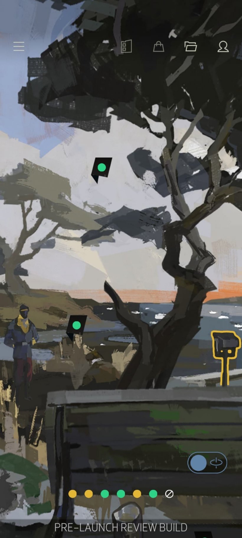 Another picture of the seaside landscape as above in Disco Elysium mobile