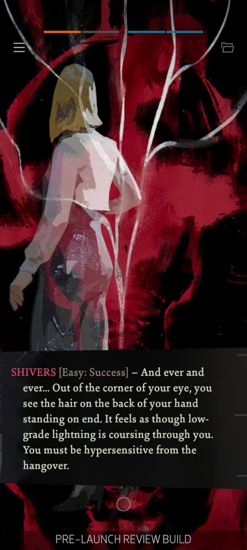 A picture of one of the skills interjecting to finish the 'Revachol forever' phrase