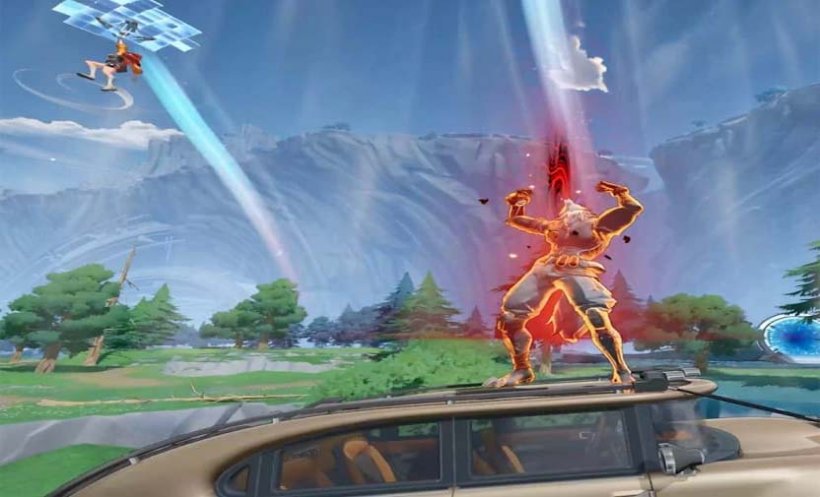 Ryoin transforms atop a car