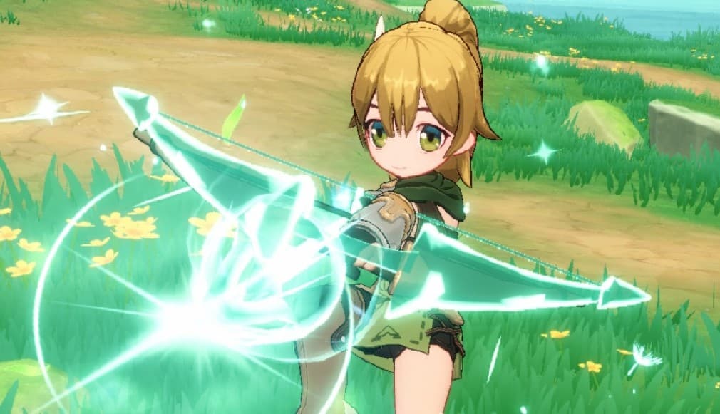 wayfarer ranged girl with a glowing arrow