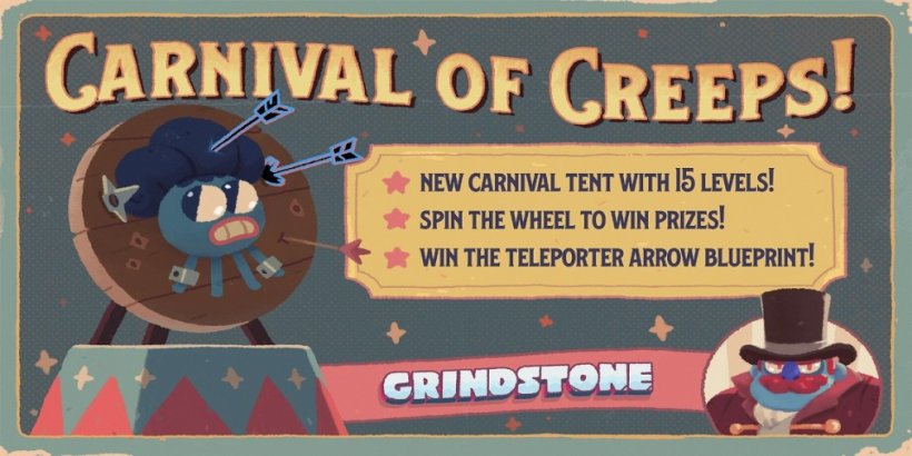 Grindstone's Carnival of Creeps goes live, featuring a new mystical weapon called the Teleporter Arrow