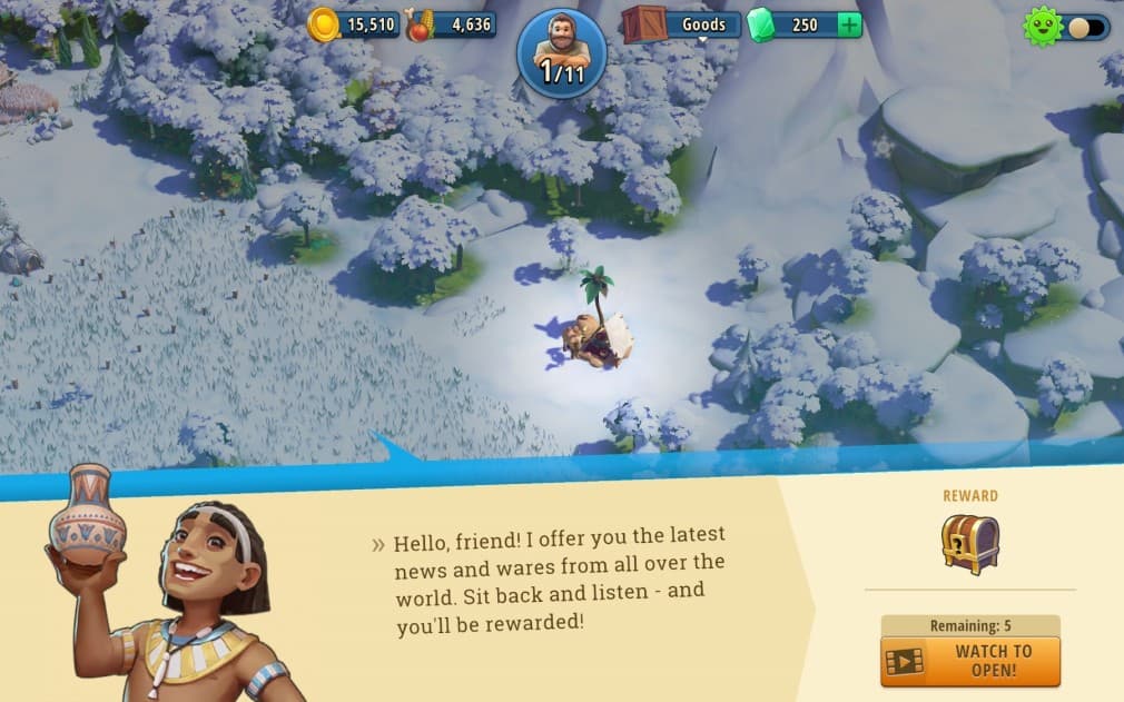 watch an ad to get a reward in heroes of history