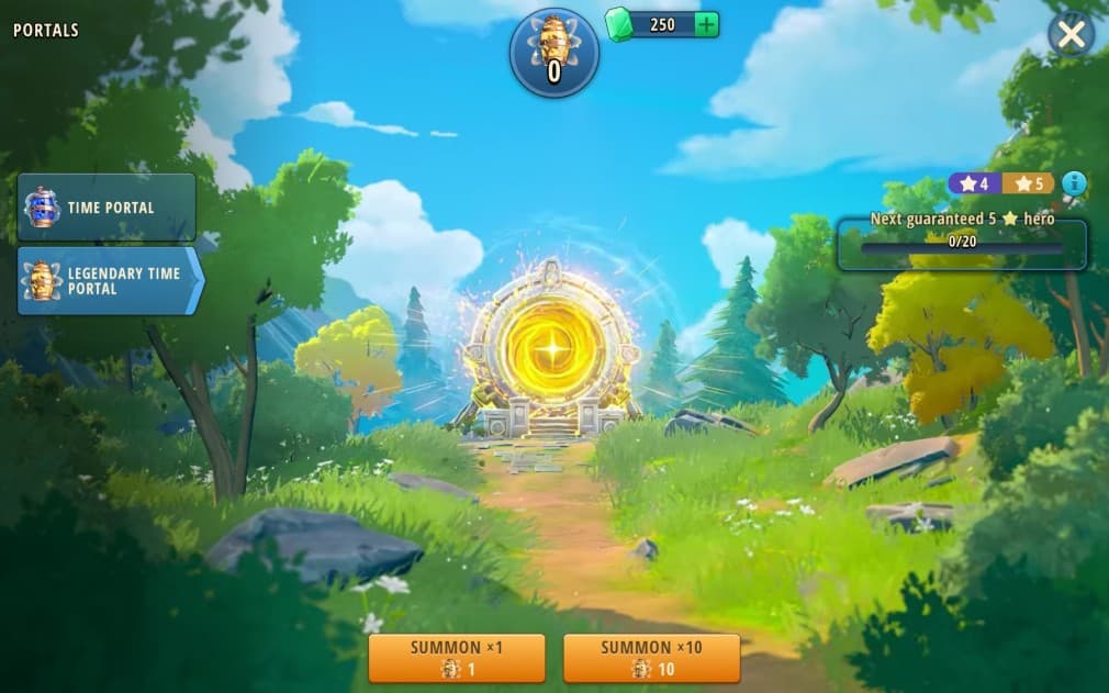 portal to summon new heroes