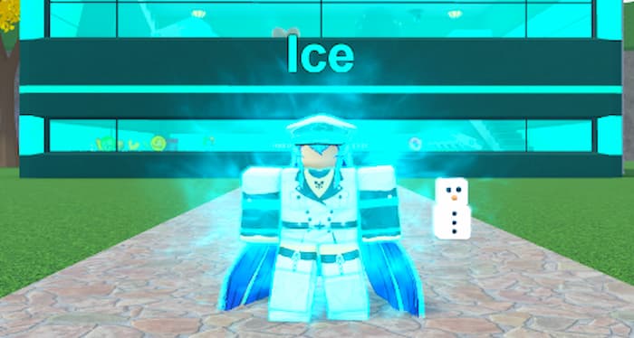 Ice character in the middle of the Elemental Powers Tycoon tier list