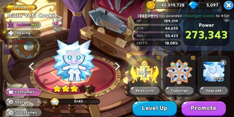 Cookie Run Kingdom: Icicle Yeti Cookie Toppings and Beascuits guide