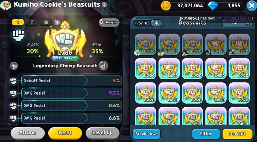 beascuit setup for kumiho cookie