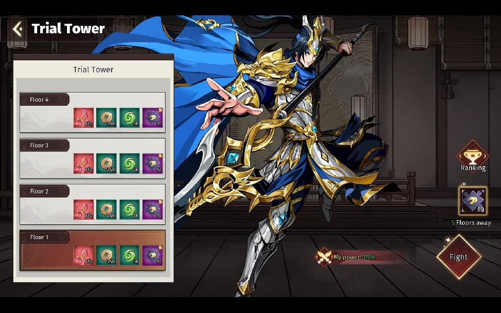 legend of kingdoms trial tower and its rewards