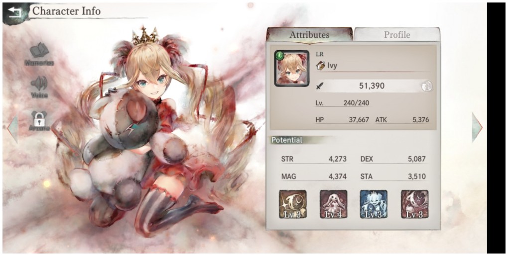 Ivy character kneeling