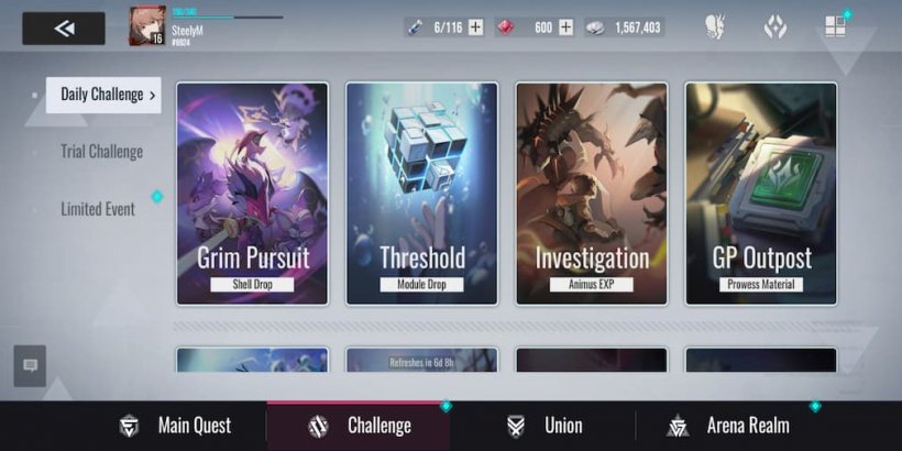 challenge select screen