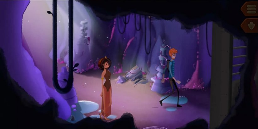 Henry and Isis in a cave