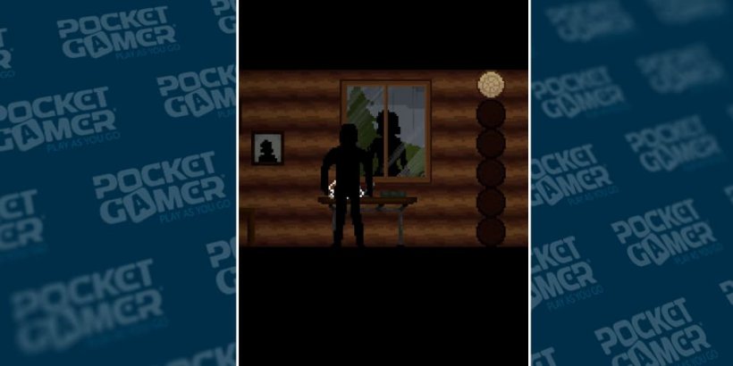 Staring down a dark figure.