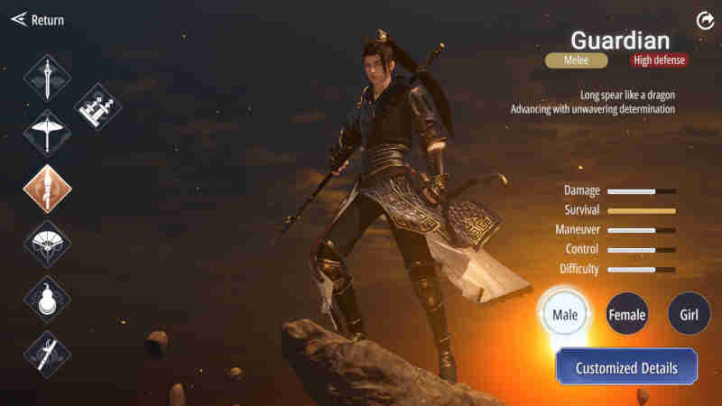 Guardian class in Moonlight Blade