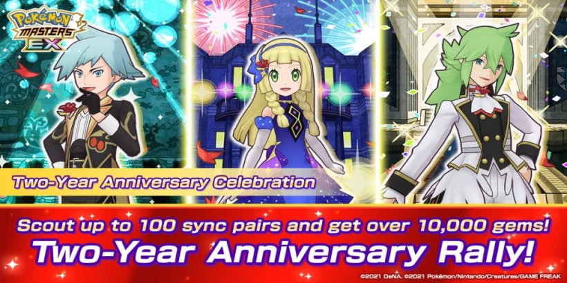 Pokemon Masters EX is celebrating its 2nd anniversary with over 100 Sync Pairs and up to 10,000 gems as free rewards 