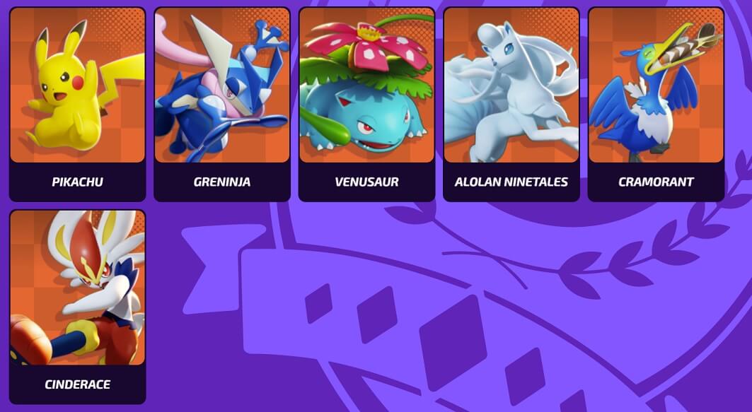 List of attackers in Pokemon Unite