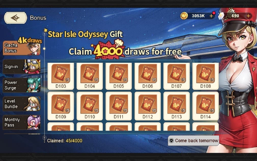 log in rewards free summon tickets