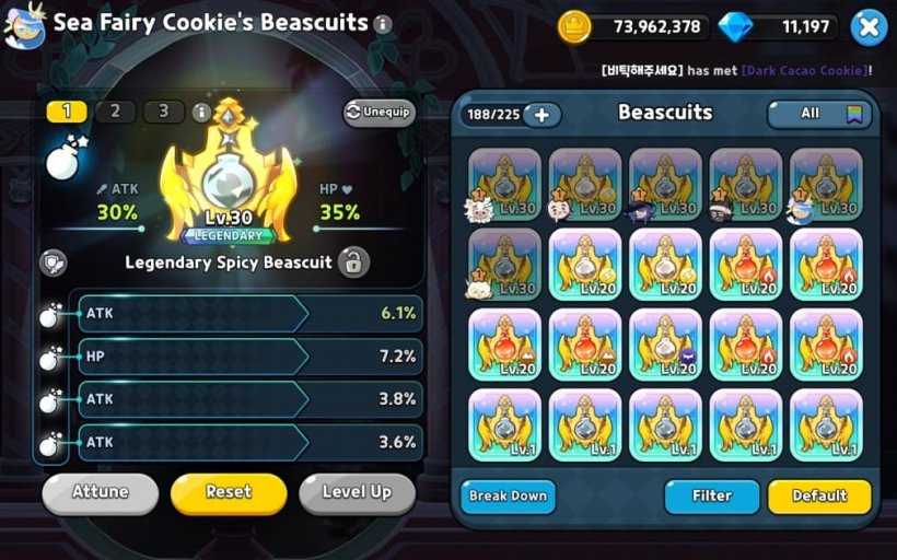 Sea Gairy Cookie triple attack Beascuit setup