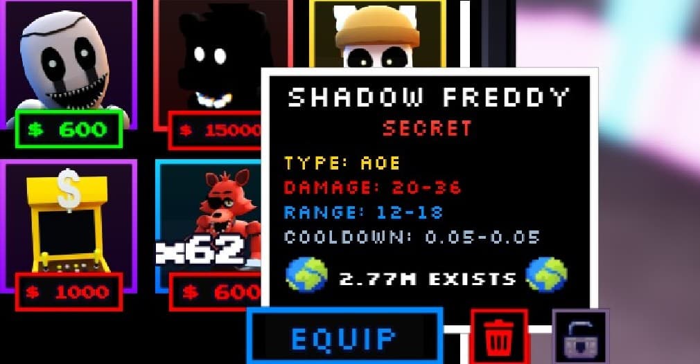 shadow freddy unit