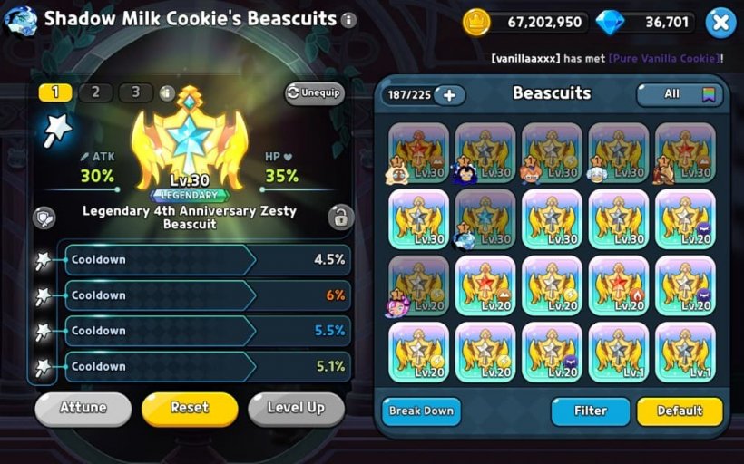 full cooldown beascuit for shadow milk cookie