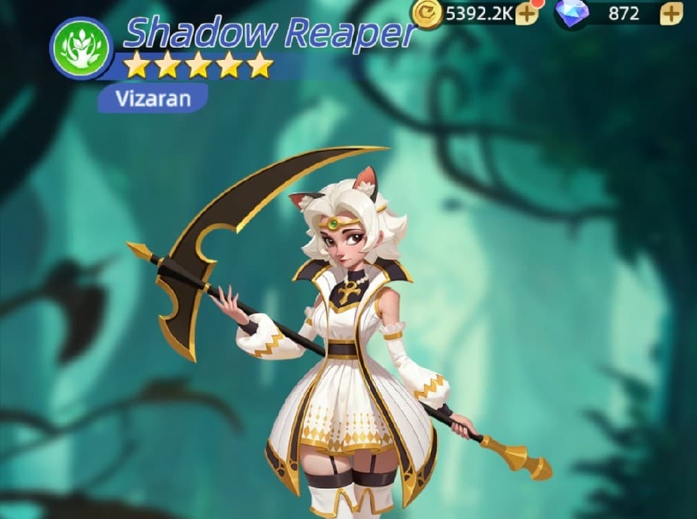 Shadow reaper vizaran portrait girl with scythe