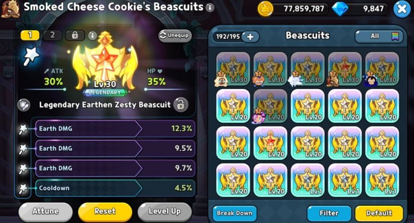 smoked cheese cookie beascuit setup with triple earth dmg