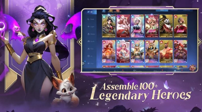 list with heroes in summoners kingdom goddess
