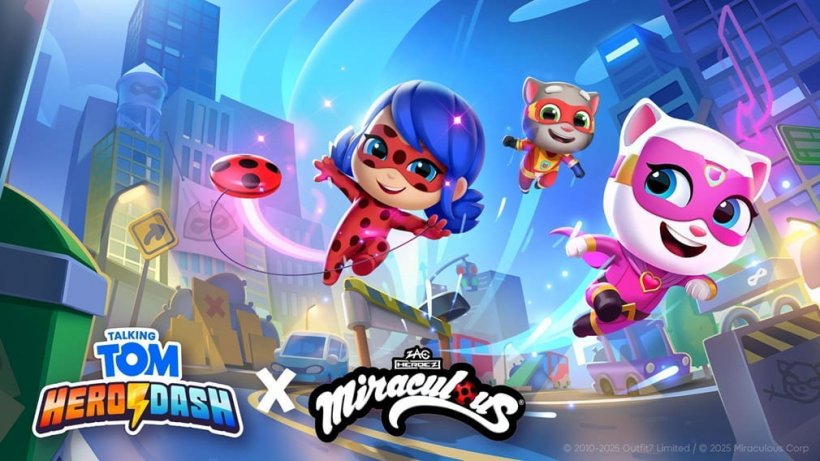 Talking Tom Hero Dash teams up with Miraculous: Tales of Ladybug & Cat Noir, with plenty of exclusive goodies up for grabs