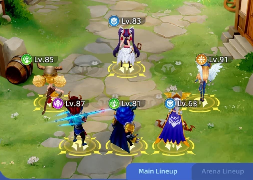 Team formation example in Gods and Demons